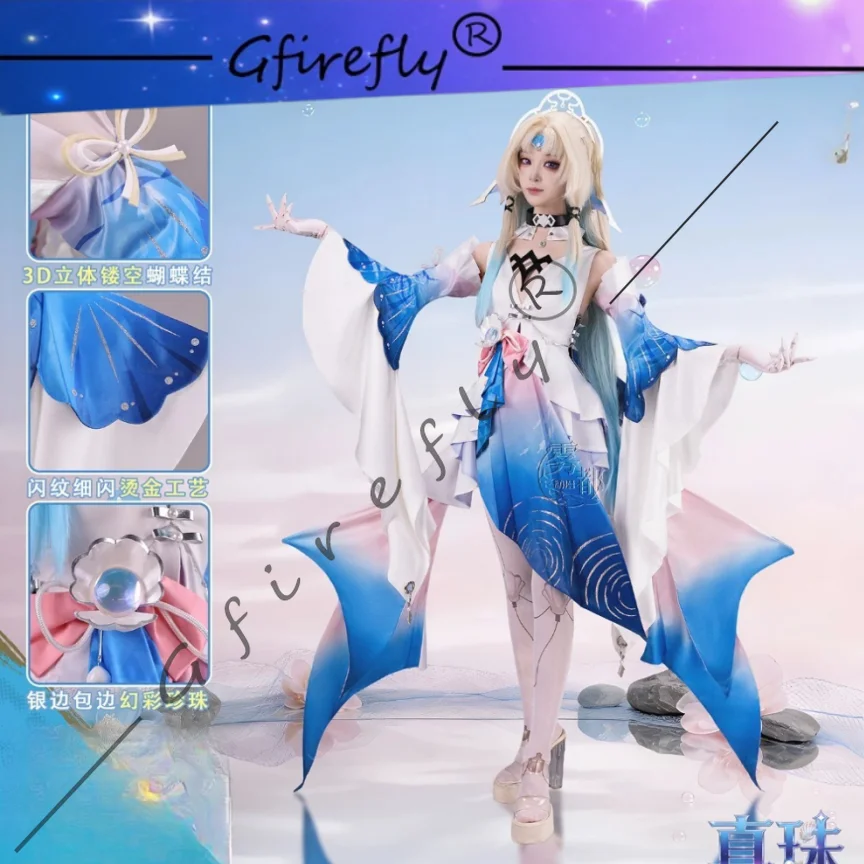 

Honkai Star Rail Zhenzhu Same Style Cosplay Costume Headdress Accessories Props Wig Adult Women Carnival Party Anime Game Outfit