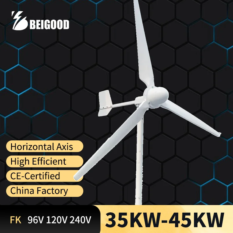 Wind Turbine Generator 35000w 48V 24V 12V Windmill HorizontaWind Generat Kit Free Energy Altern with Mppt Controller for Home Us