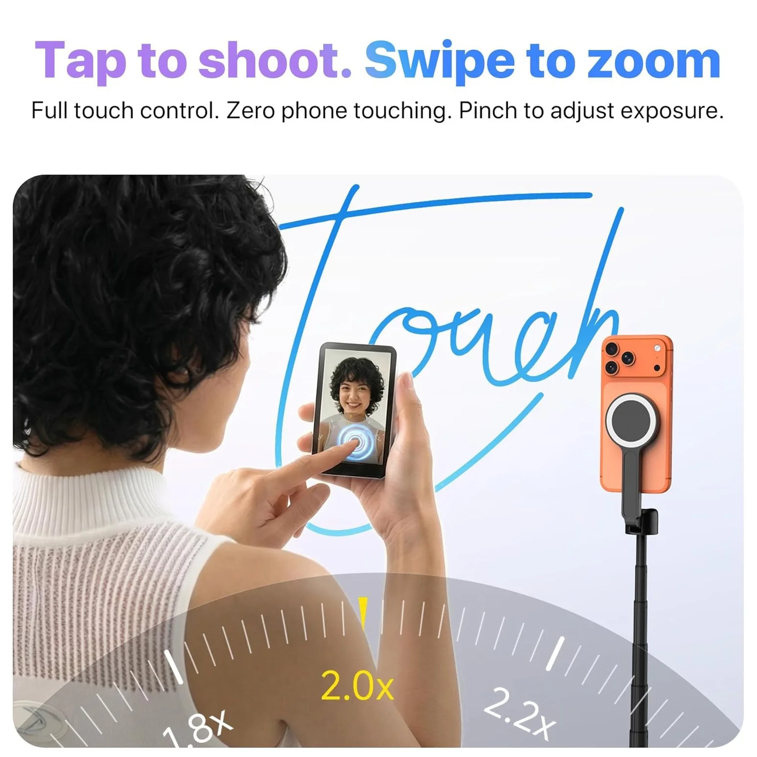 4-inch Selfie Monitor Touch Screen Magnetism Wireless Mirroring Back Camera For iPhone Android Selfie Vlog Live Supports Video