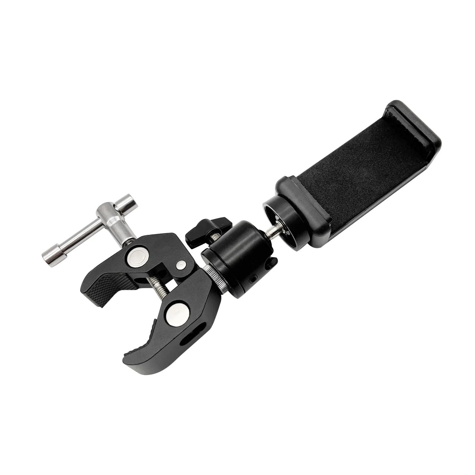 Phone Holder Bracket Cradle Pole Clamp With Compass For GPS For Data Collector Total Station