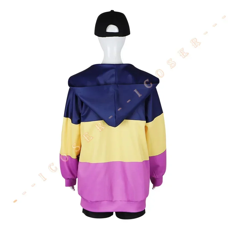 Anime Paripi Koumei Tsukimi Eiko Cosplay Costume Hooded Jacket Blonde Wig Hat Shirt Pants Girls Set Outfit Ya Boy Kongming Wom U