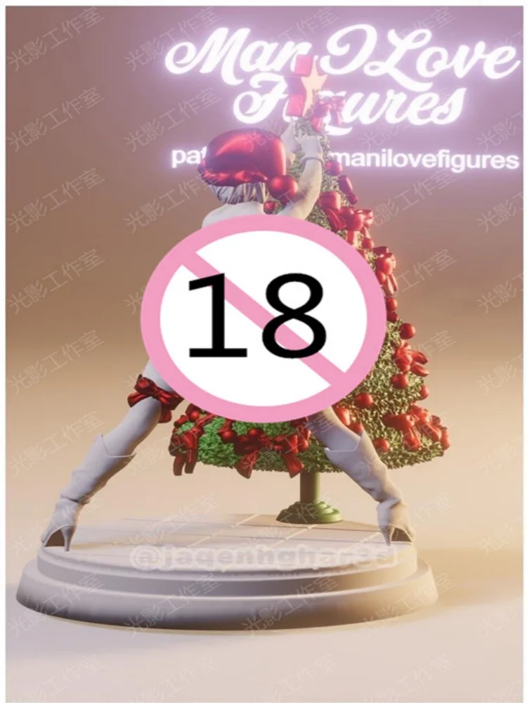 1/24 Bilancia Figurina In Resina Albero Di Natale Ragazza Nsfw FAI DA TE assemblare Modello Kit Smontato e Non Verniciato Scultura giocattolo