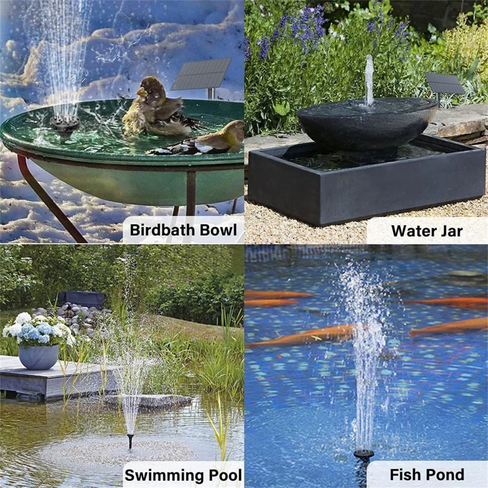 

1.5w Swimming Pool Solar Power Fountain Built-in Suction Cup Submersible Water Pump With Sponge