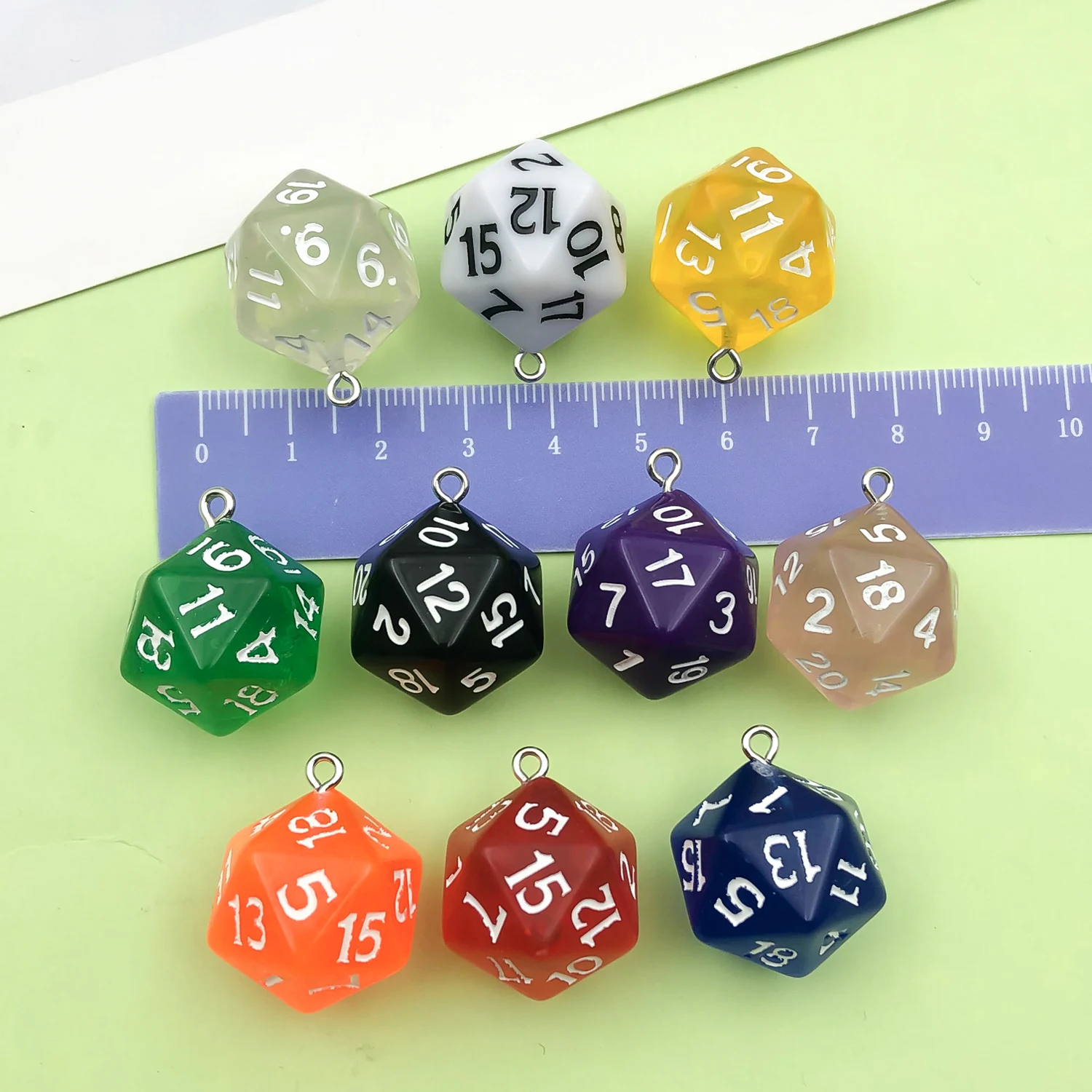 10pcs 20*26mm Colorful Dice Charms Resin 3D Stereo Pendants for DIY Bracelets Necklaces Earrings Jewelry Making Accessories