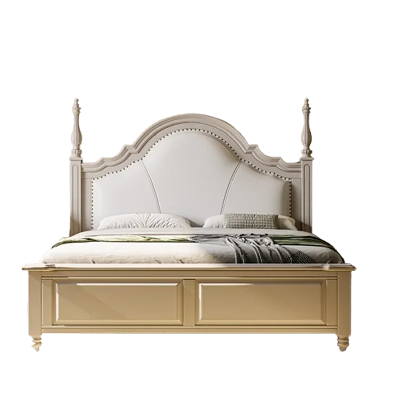 سرير مزدوج خشبي حديث، مسند ظهر فاخر، بسيط كبير للبالغين، غرفة نوم مزدوجة، إطار كوين مزدوج، أثاث منزلي Cama De Casal