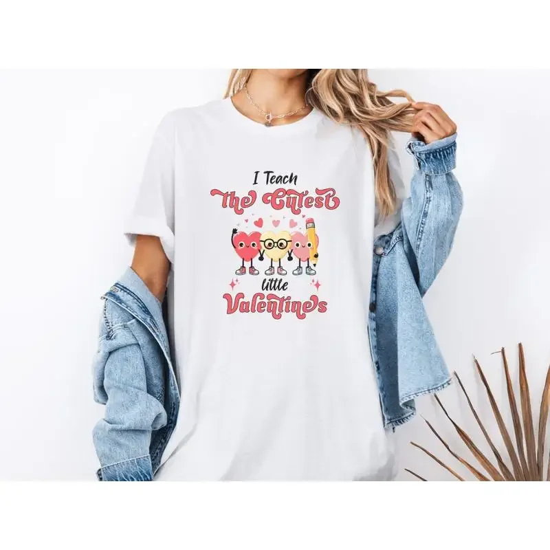 I Teach The Cutest Valentines T Shirt Funny Teacher Valentine Kawaii Teachers Valentine's Day For ing