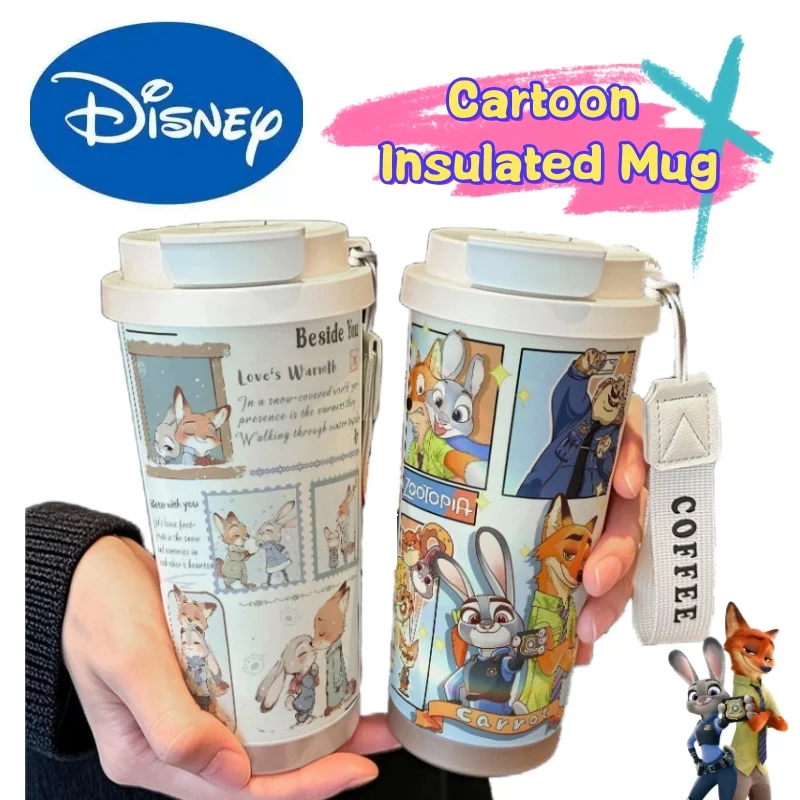 

Disney Judy Hopps Nick Wilde High Value Creative Couple Stainless Steel Thermos Cup Straw Double Drink Large Capacity Coffee Cup