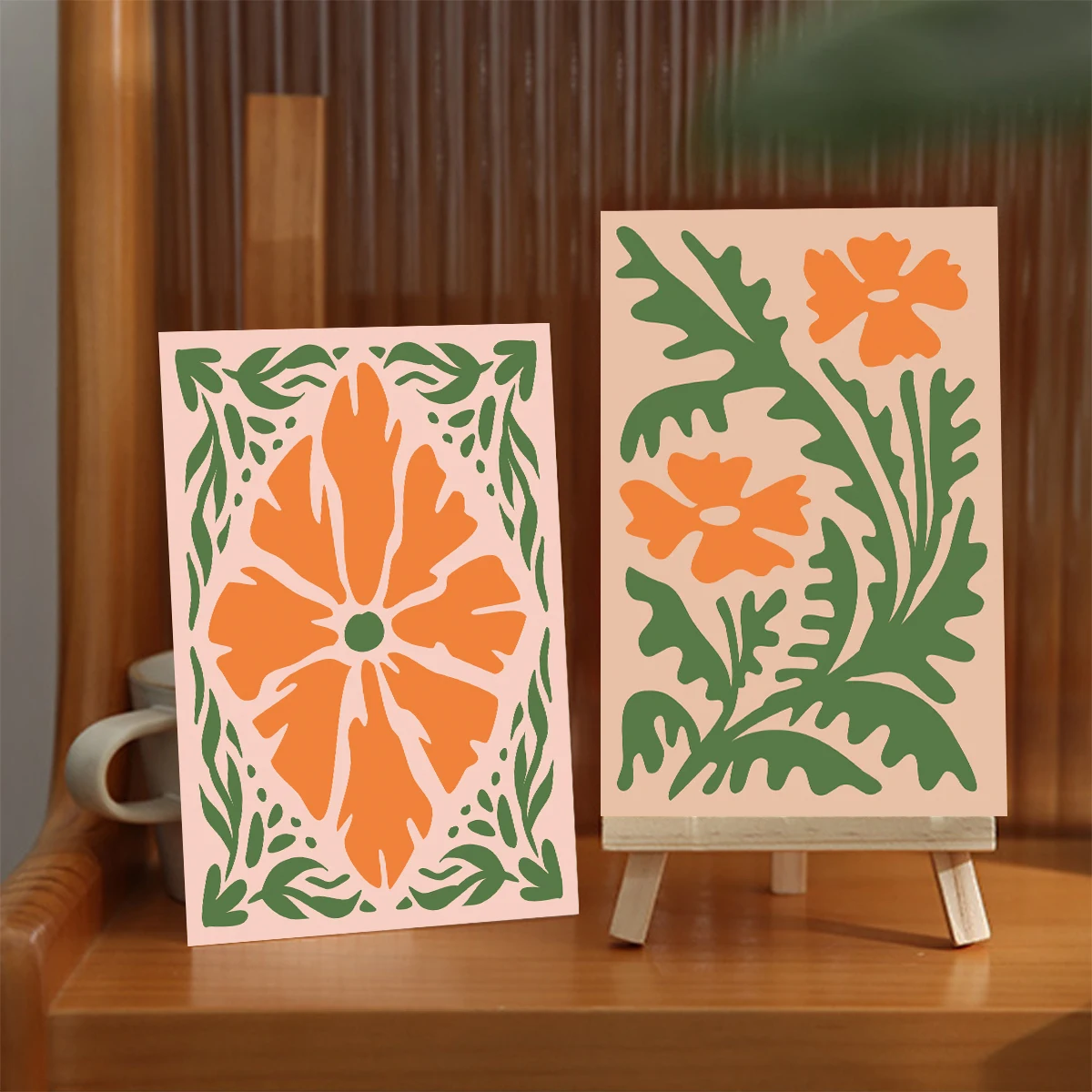 12 Stück botanische Strichzeichnungen Wandkarten mit Aufkleber, dekorative Postkarten, Geschenk für Zuhause, Büro, Wanddekoration, DIY-Fotoalbum, Sammelalbum – Detail 5