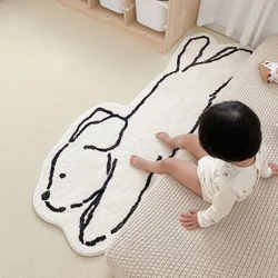 Alfombra blanca gruesa de dibujos animados para dormitorio y sala de estar, tapete decorativo, bonito gatito, cachorro, personalizada