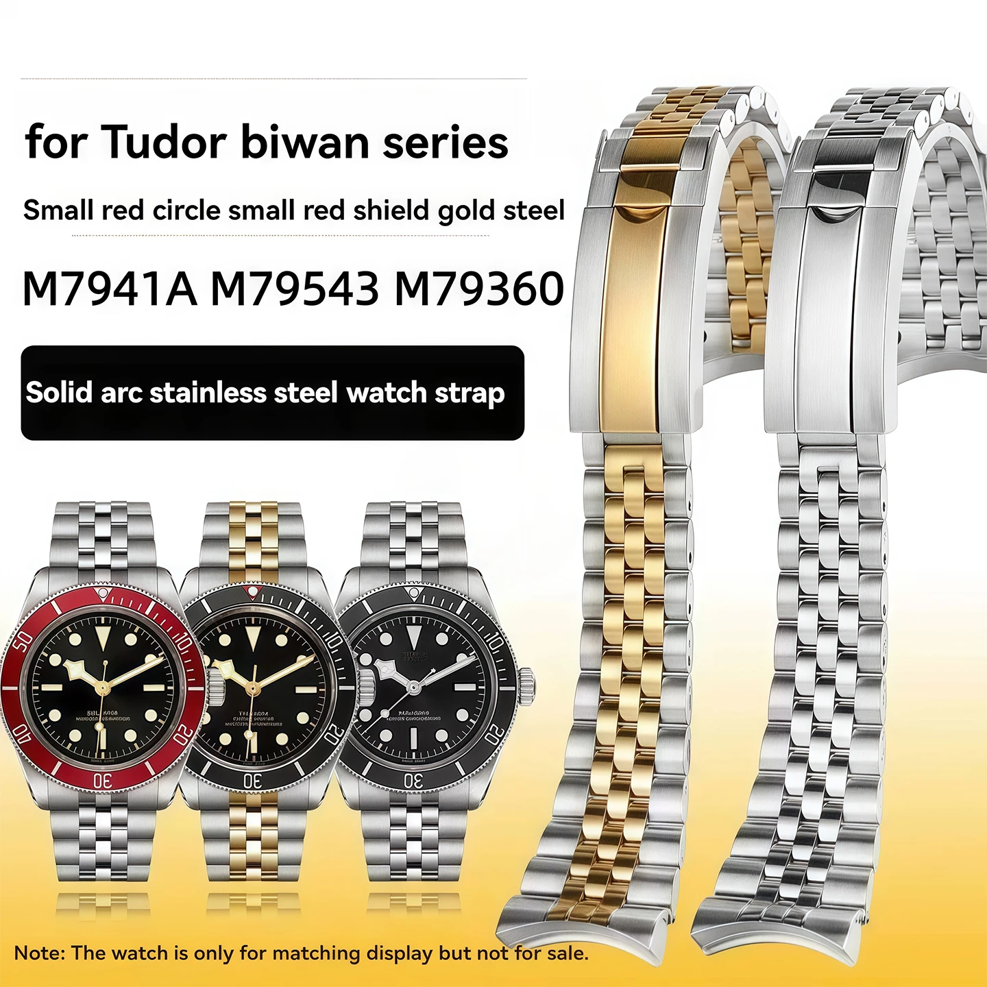 

Solid Curved End Strap for Tudor Heritage Chrono 41mm M7941A 79360N Watchband Solid Stainless Steel Men's Watch Chain 21mm 22mm