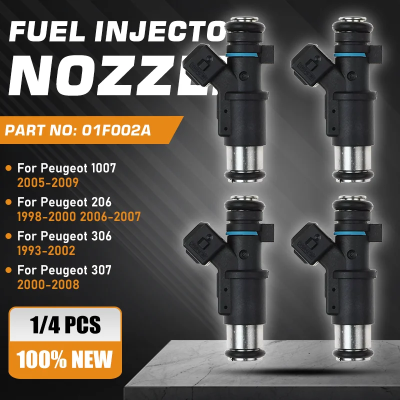 

Fuel Injectors Nozzle For Peugeot 1007 2005-2009 Peugeot 206 1998-2010 Peugeot 306 1993-2002 Peugeot 307 2000-2008 1.4L 01F002A