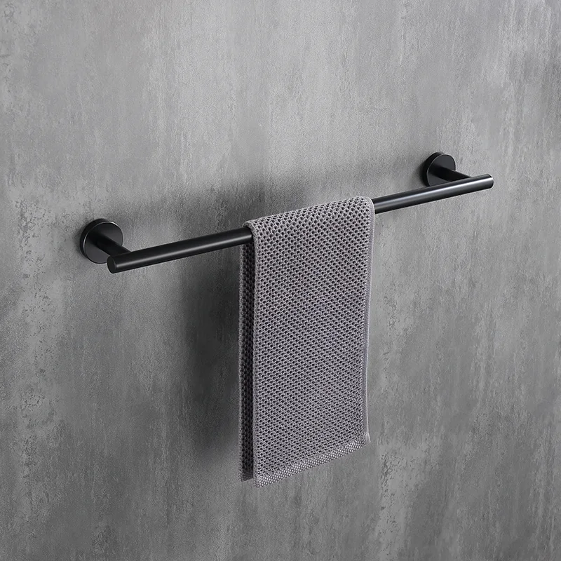 Matte Black Towel Bar Wall Mount Bathroom Accessories Set Toilet Paper Holder Hand Towel Coat Robe Hook Hanger Stainless Steel