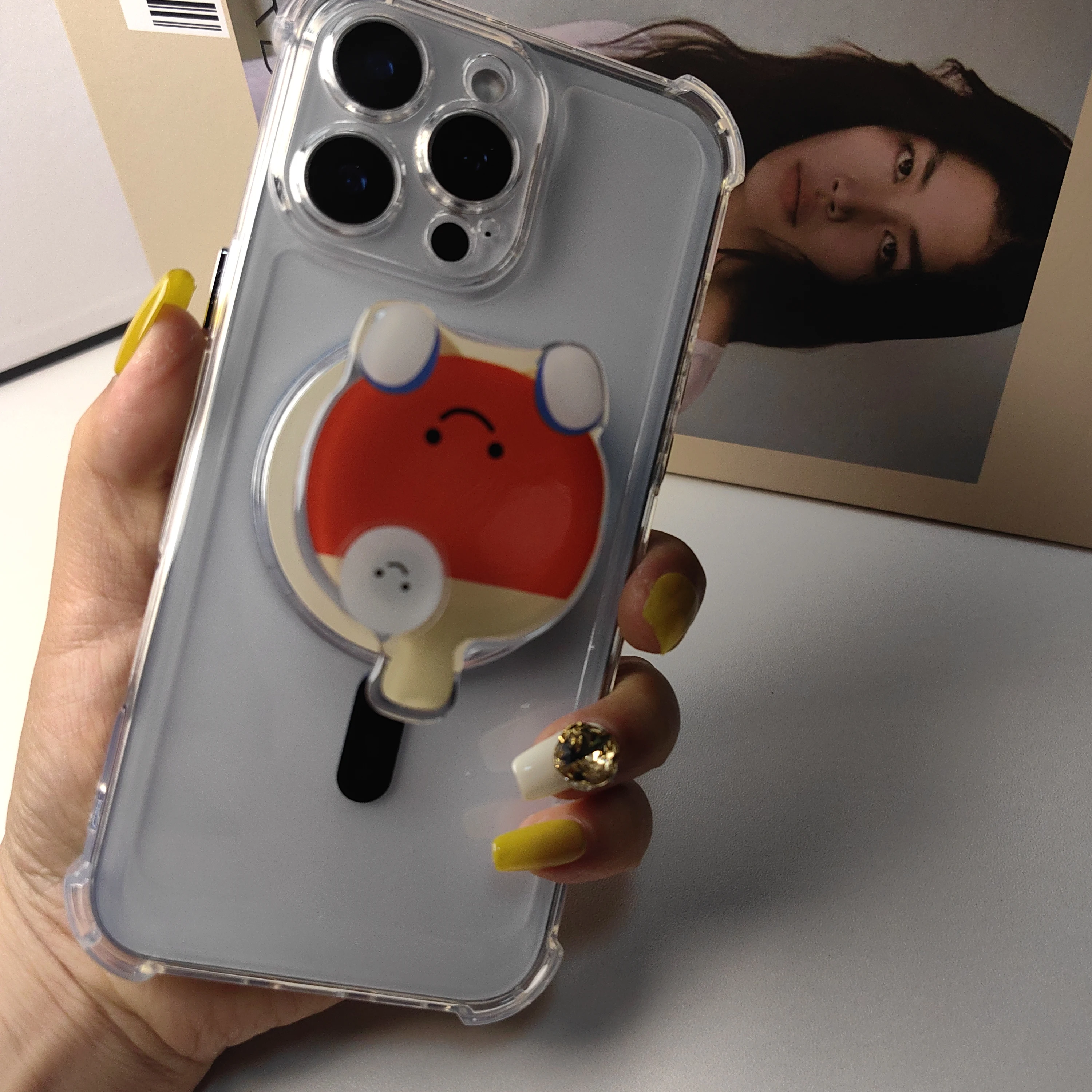 Милый вращающийся мяч для настольного тенниса, держатель для телефона Griptok, поддержка iPhone, чехлы Samsung, ручка, кронштейн для гнезда Tok, подарок для девочки