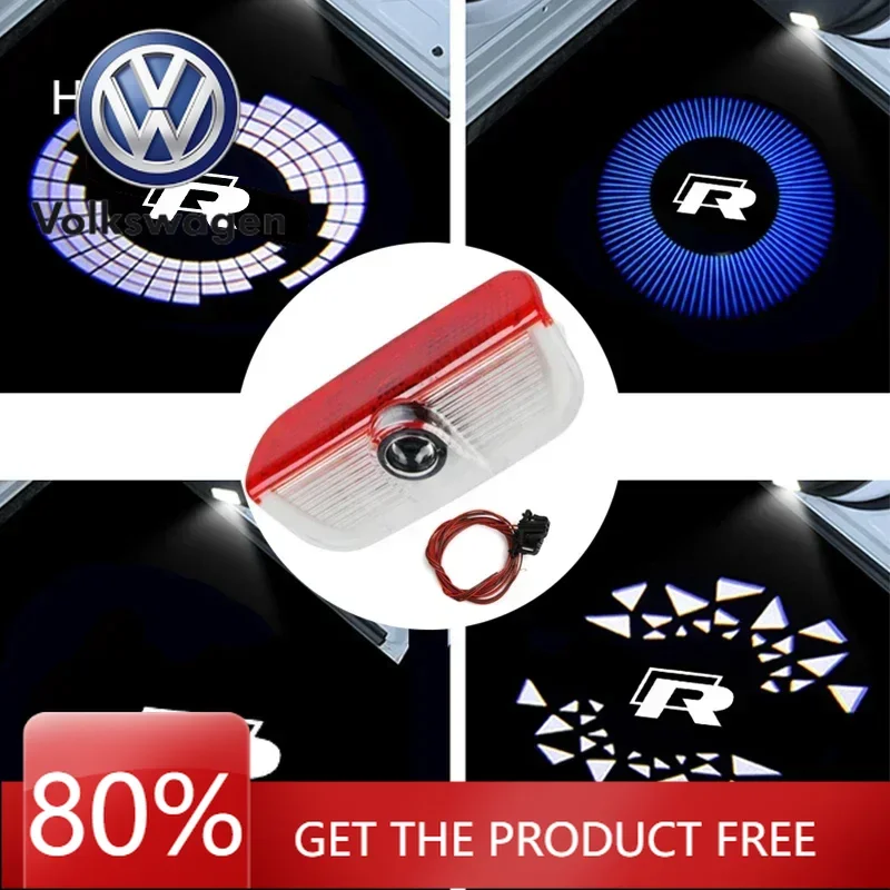 

For VW Volkswagen Jetta MK5 Golf 2Pcs LED Car Door Welcome Light Logo Courtesy Projector Lamp for VOLKSWAGEN VW Rline Golf Tigua
