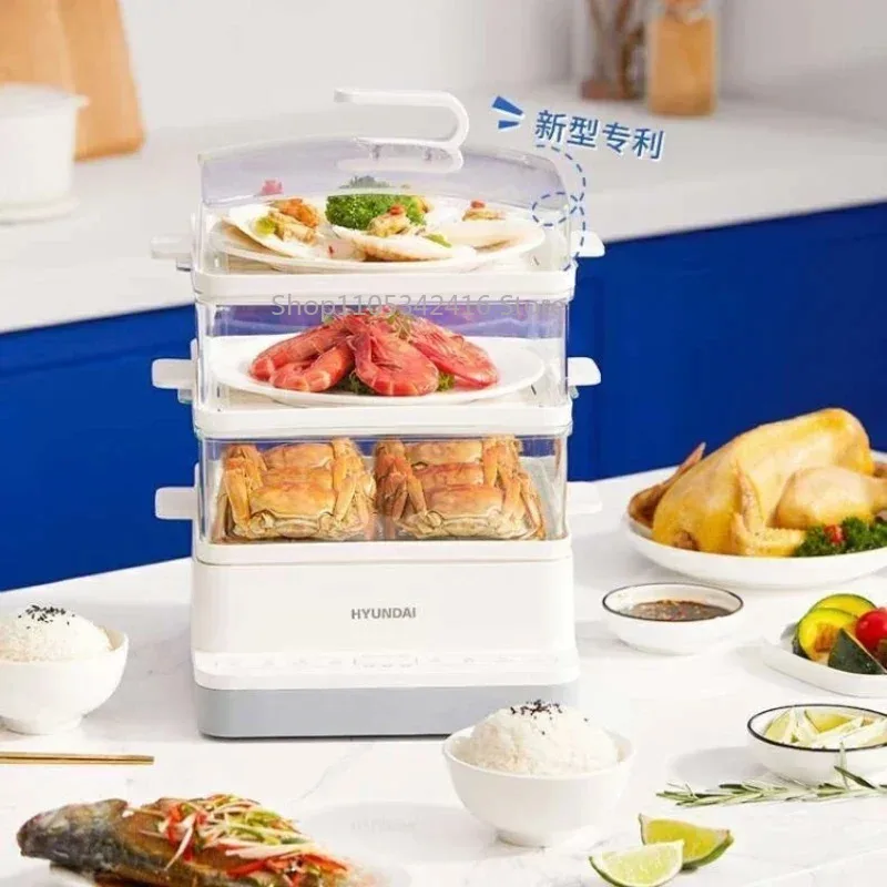 Household Electric Food Steamer, Multi-Function Steam Cooker Machine for Dumplings, Rice Rolls & Pot Cooking