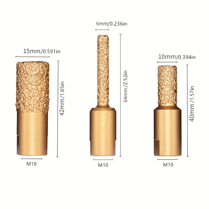 ‌3pc Taichung Cutter Set - Milling & Trimming for Stone, Tile, Countertop, Compatible with Angle Grinders
