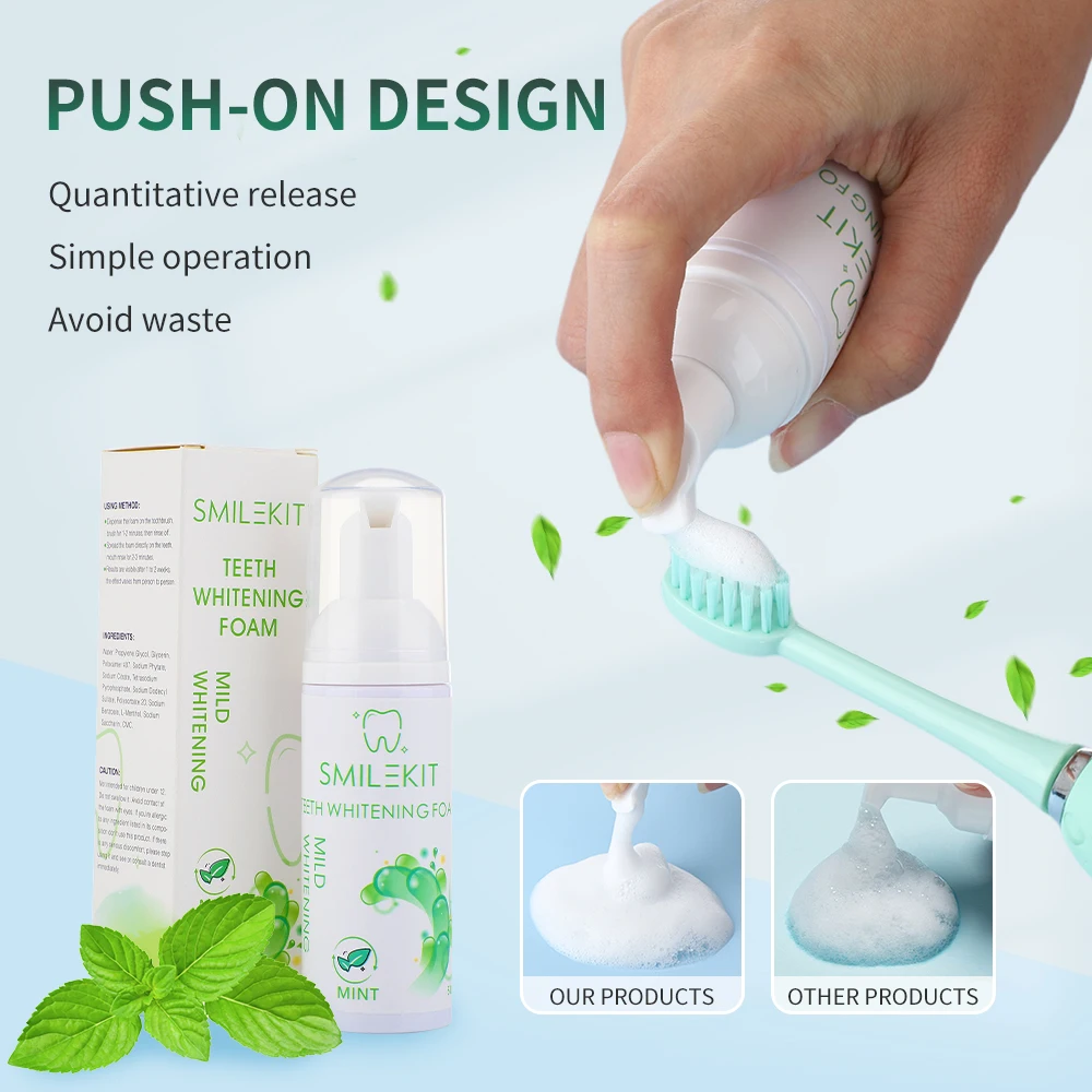 

Sdotter Smilekit New Teeth Whitening Mousse Toothpaste Fresh Shining Bad Breath Teeth Cleaning Tooth Cleaning Tooth Dental Tools