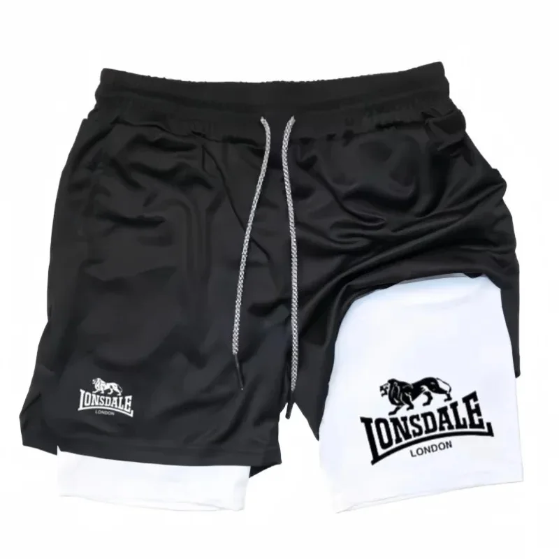 

Мужские шорты для бега 2 в 1, компрессионные шорты для бега с карманом для телефона, петля для полотенец, летняя пляжная спортивная спортивная одежда для мужчин