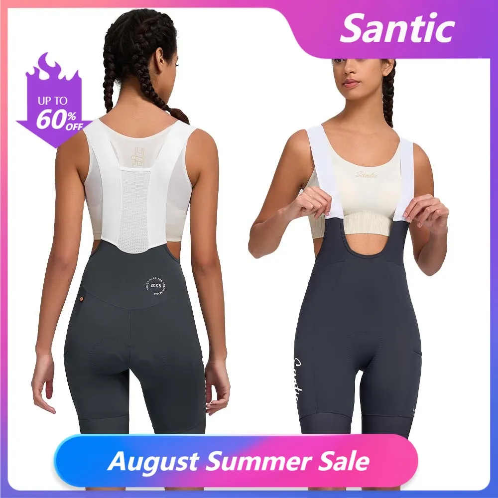 Santic Bib Shorts Feminino Ciclismo MTB Respirável