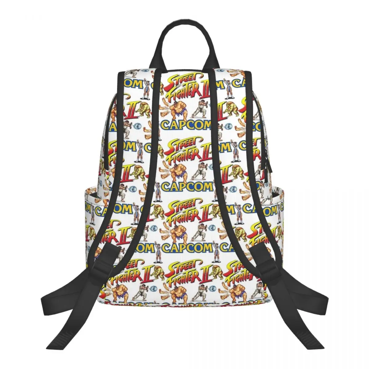 Street Fighter 2 Turbo Pattern Student Backpack School Bag Hiking Travel Daypack for Men Women Fashion Bookbag Shoulder Bags