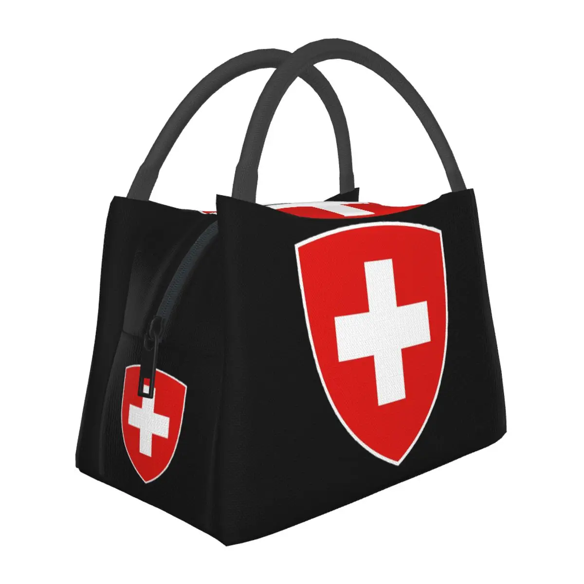 

Изолированная сумка для обеда с изображением флага Швейцарии, для школьных пикников, хранения продуктов, термосумка-холодильник для еды