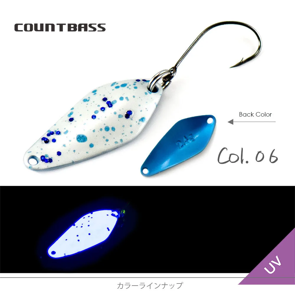 COUNTBASS Trout Fishing Löffel 2,4g 3/32 unzen Casting Metall Locken für Lachs Bass Hecht Messing Metall Köder