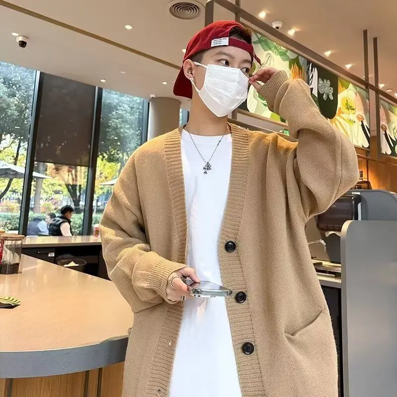 

Cleanfit Men's Open Cardigan Sweater Loose Lazy High-End Knitted Jaet Korean Sle Casual Comfortable Polyester Fiber