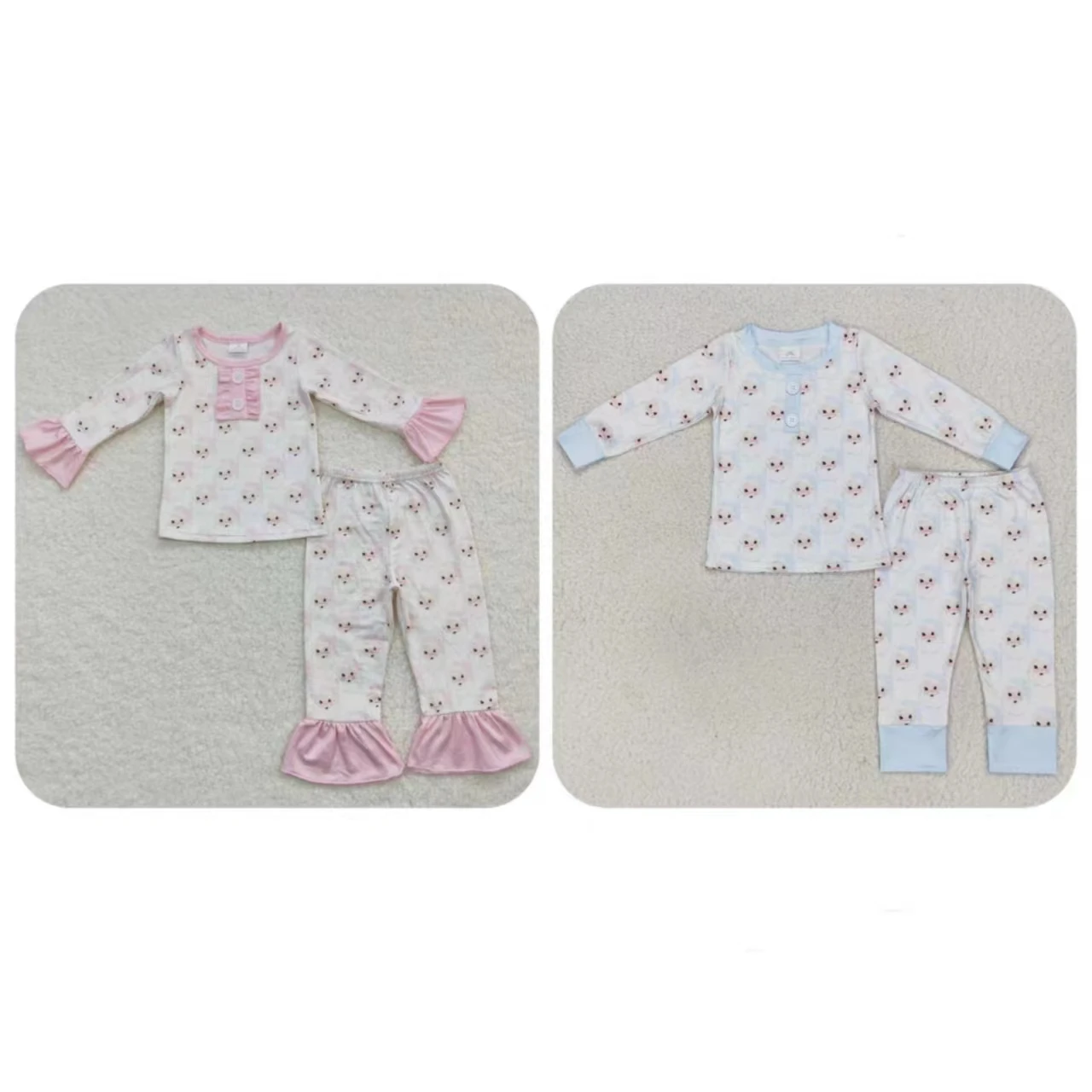 

Wholesale Boutique Children Christmas Santa Pajamas Sleepwear Baby Boy Girl Shirt Set Kids Pants Toddler Outfit Nightwear