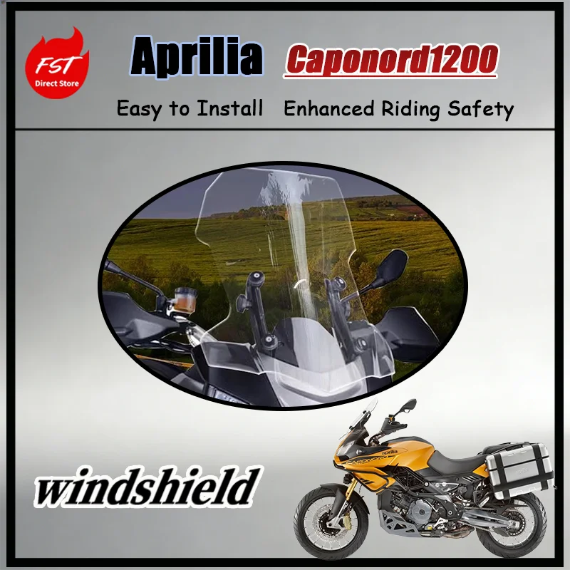 FOR PAprilia Caponord 1200 Wide Tall Windshield, Stylish Smoke Finish, Perfect Match Body Lines Upgrade Adventure Styling