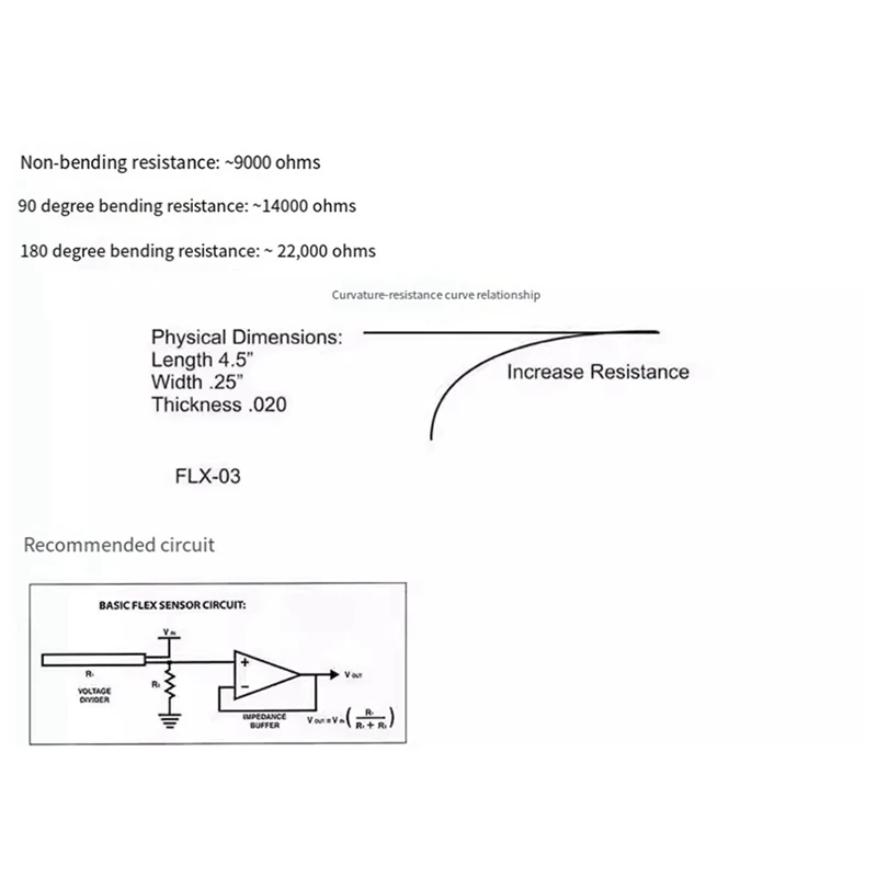 Flex Sensor Flex Sensor For Manipulator Electronic Glove Accessories Flex Sensor