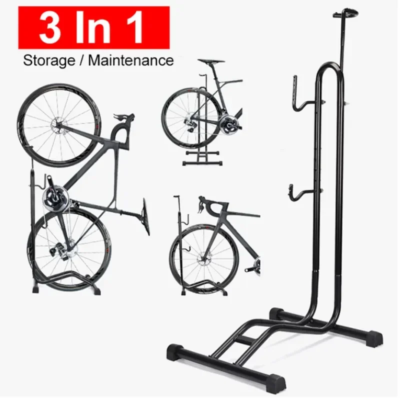 

3 in 1 Bicycle Floor Parking Rack Stand for Mountain Road Bike Indoor Garage Storage Bike Repair Stand Maintenance Holder Rack