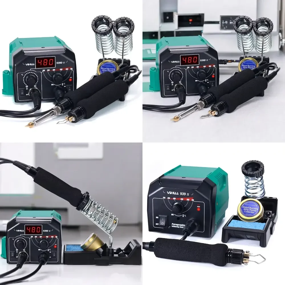 

939D-II Wood Burning Pyrography Station, with Adjustable , Intelligent Working Indicator. Wood Burning Kit