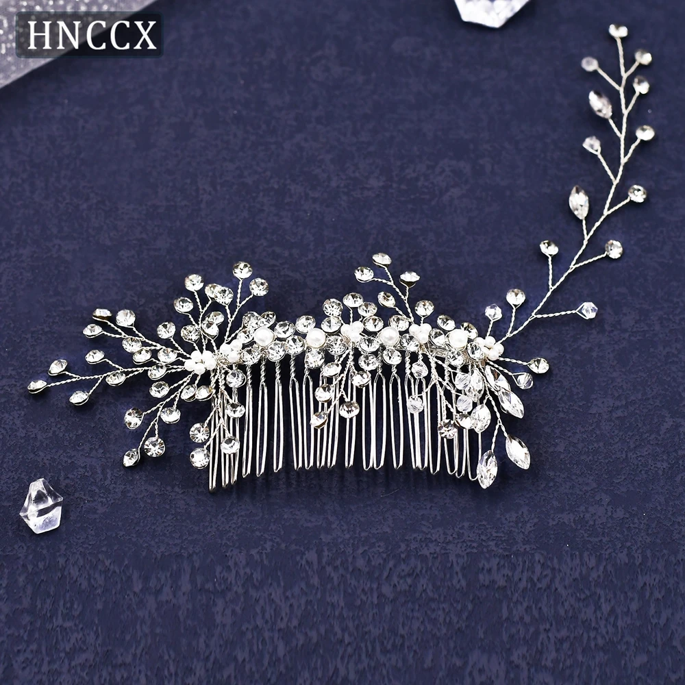 HNCCX  Pearls Flower Bridal Hair Comb  Wedding Hair Accessories Woman Headpiece Bride Tiara Headdress Head Ornaments CP15