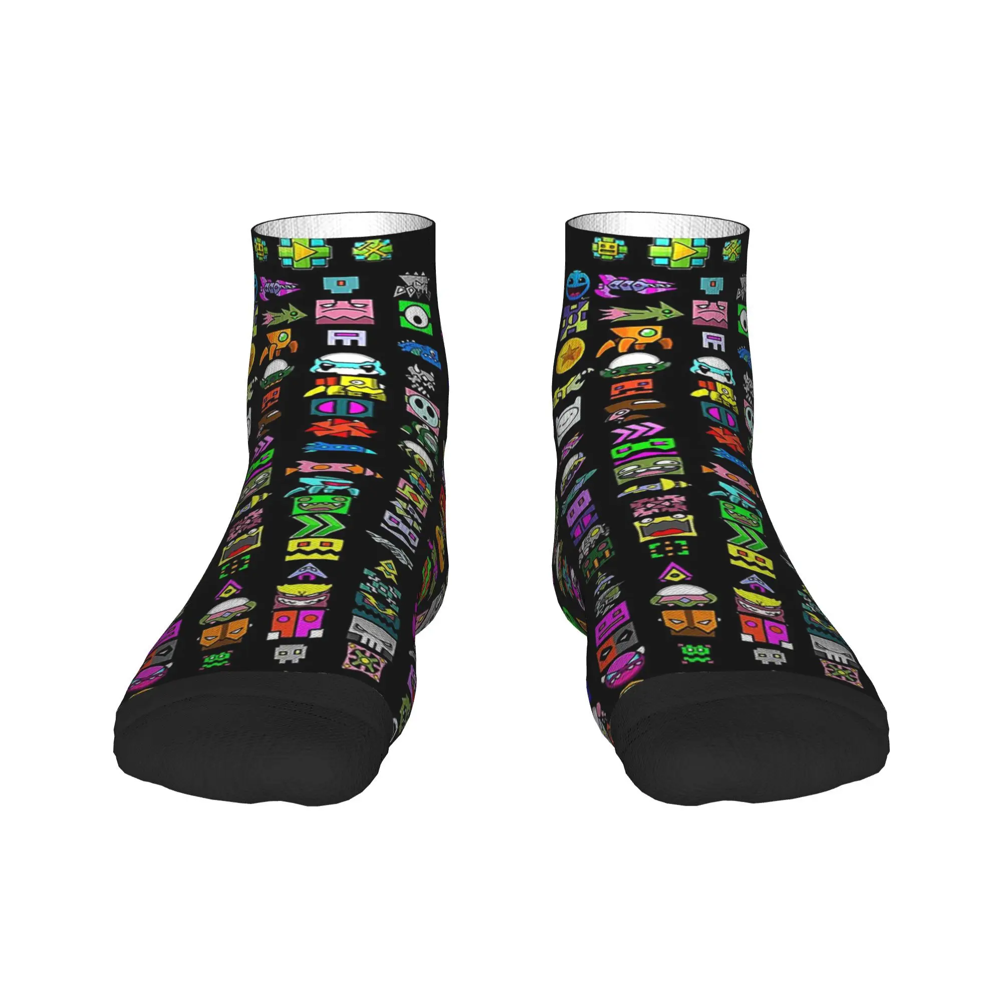 

Носки Geometry Dash, впитывающие пот чулки в стиле Харадзюку, всесезонные носки, аксессуары для подарков унисекс