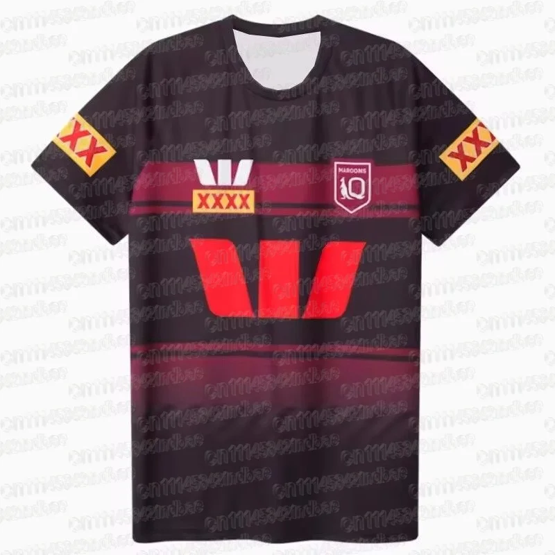 Sommerliches neues australisches 3D-gedrucktes blaues Shirt, Trainingsshirt, Rugby-Shirt, schnelltrocknendes, atmungsaktives Freizeit-Sport-T-Shirt für die Familie – Detail 6