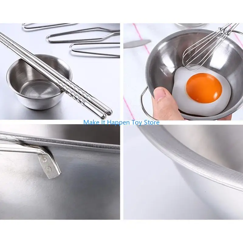 28ec 25pcs الصلب غير القابل للصدأ أطفال منزل المطبخ أطفال يتظاهرون بلعب أدوات الطهي