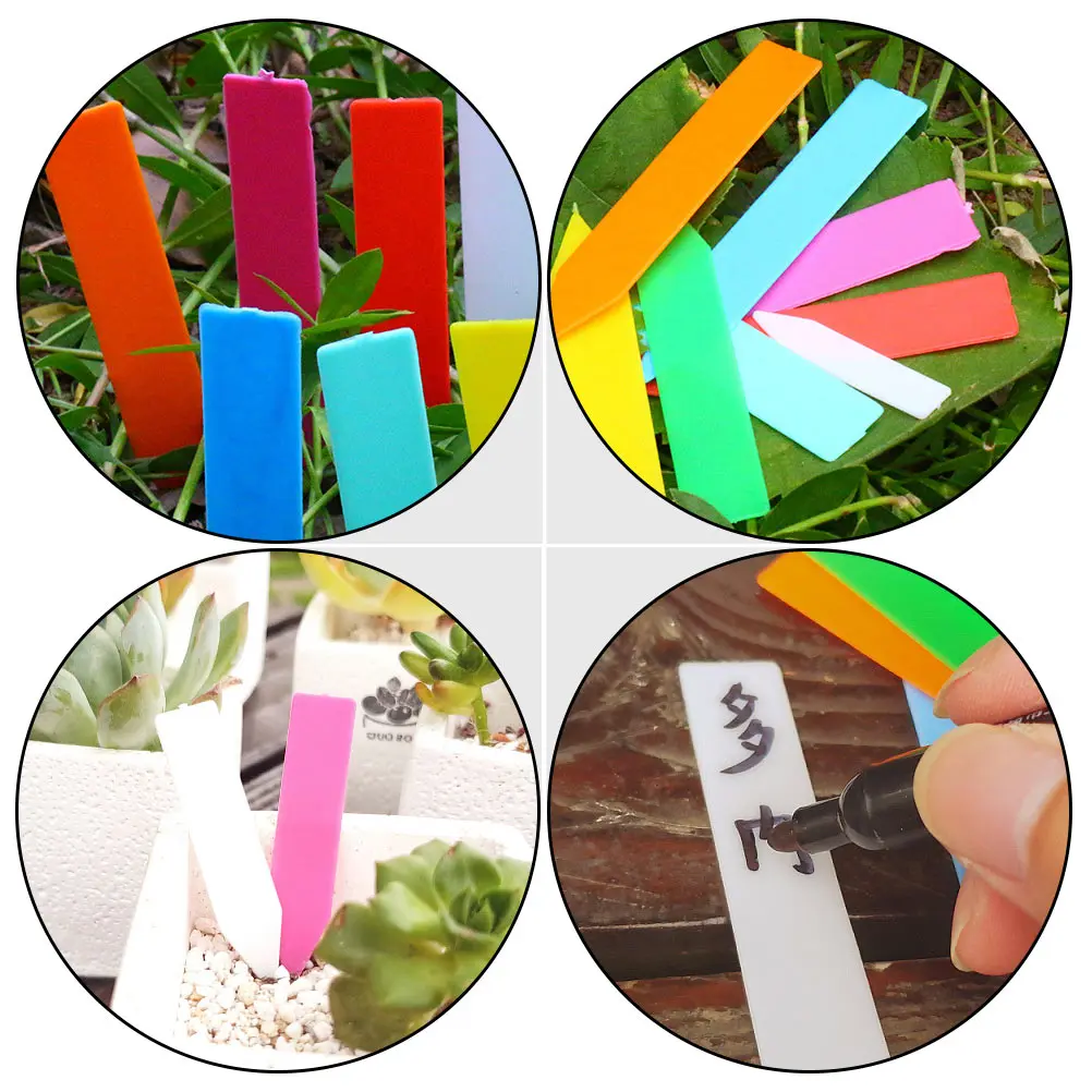 

200 Pcs Plastic Nursery Labels Garden Small Flower Succulent Card Plants Label Sign Durable Reusable UV Resistant Smooth