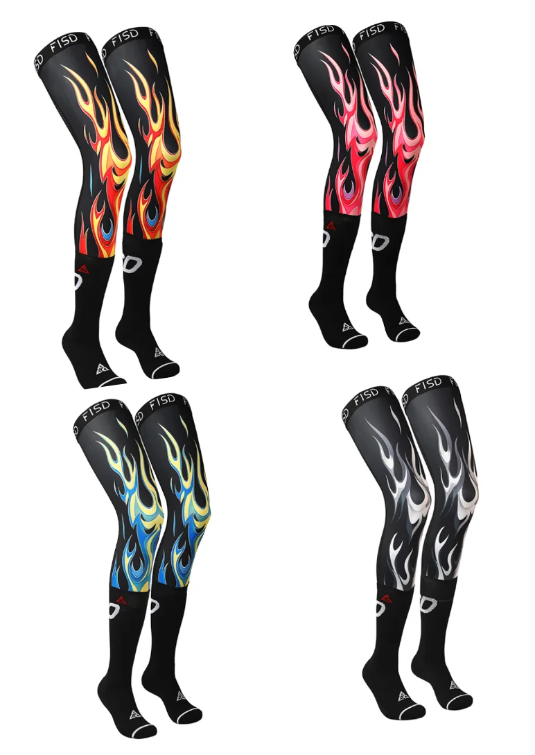 FISD MX Socks Motorcycle Compression Knee Brace enduro Sock Top Motocross Socks MTB ATV MX Knee Protection Sport moto sock