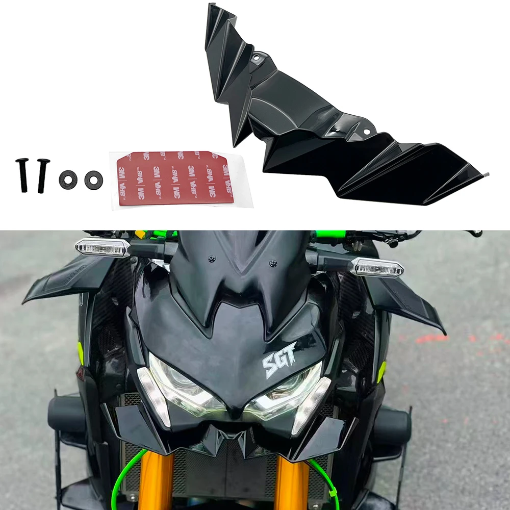 Spoiler Anteriore Inferiore per Kawasaki Z900/Z900SE 2020-2024, Nero Lucido in ABS, Aerodinamico