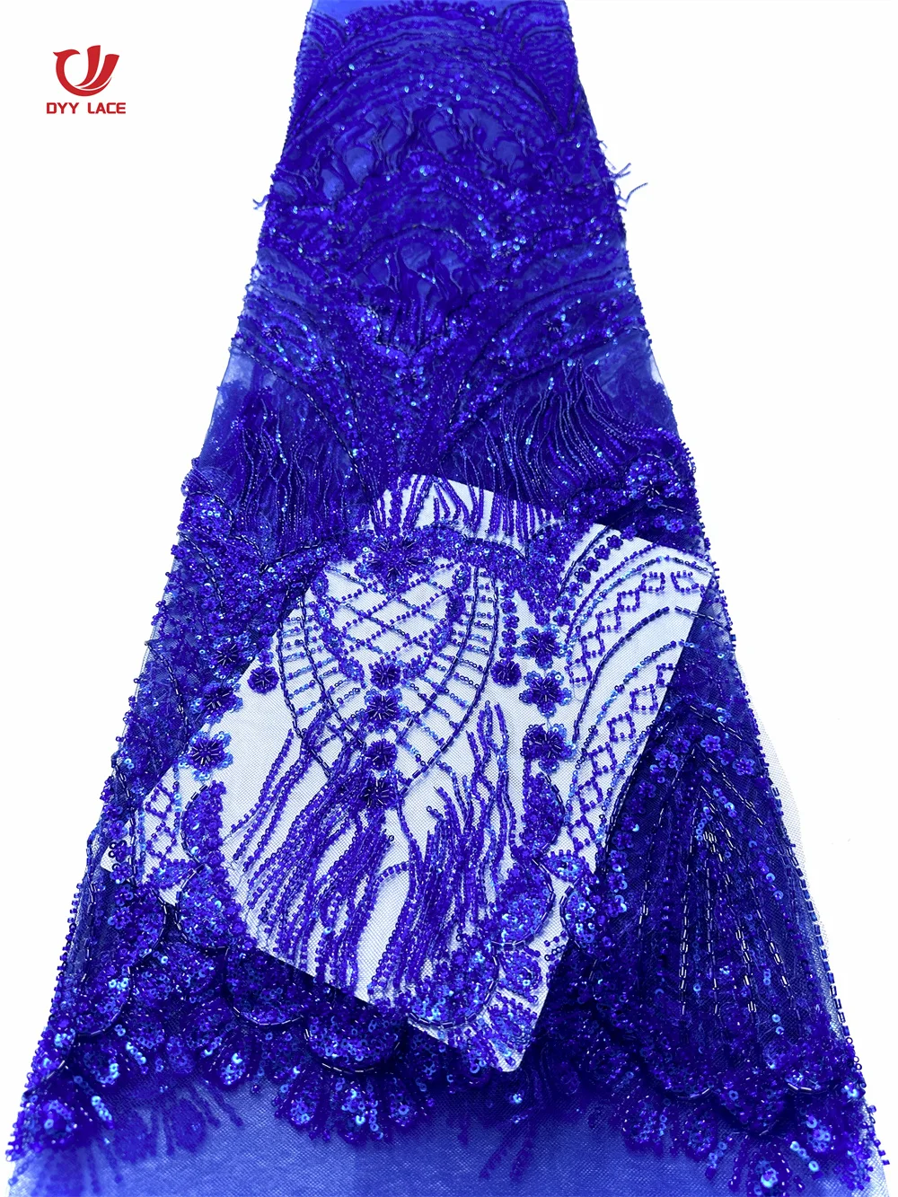 Luxury Nigerian African Beaded Lace Fabric 2025 High Quality Sequins Embroidery African French Lace Fabric For Sewing Dress