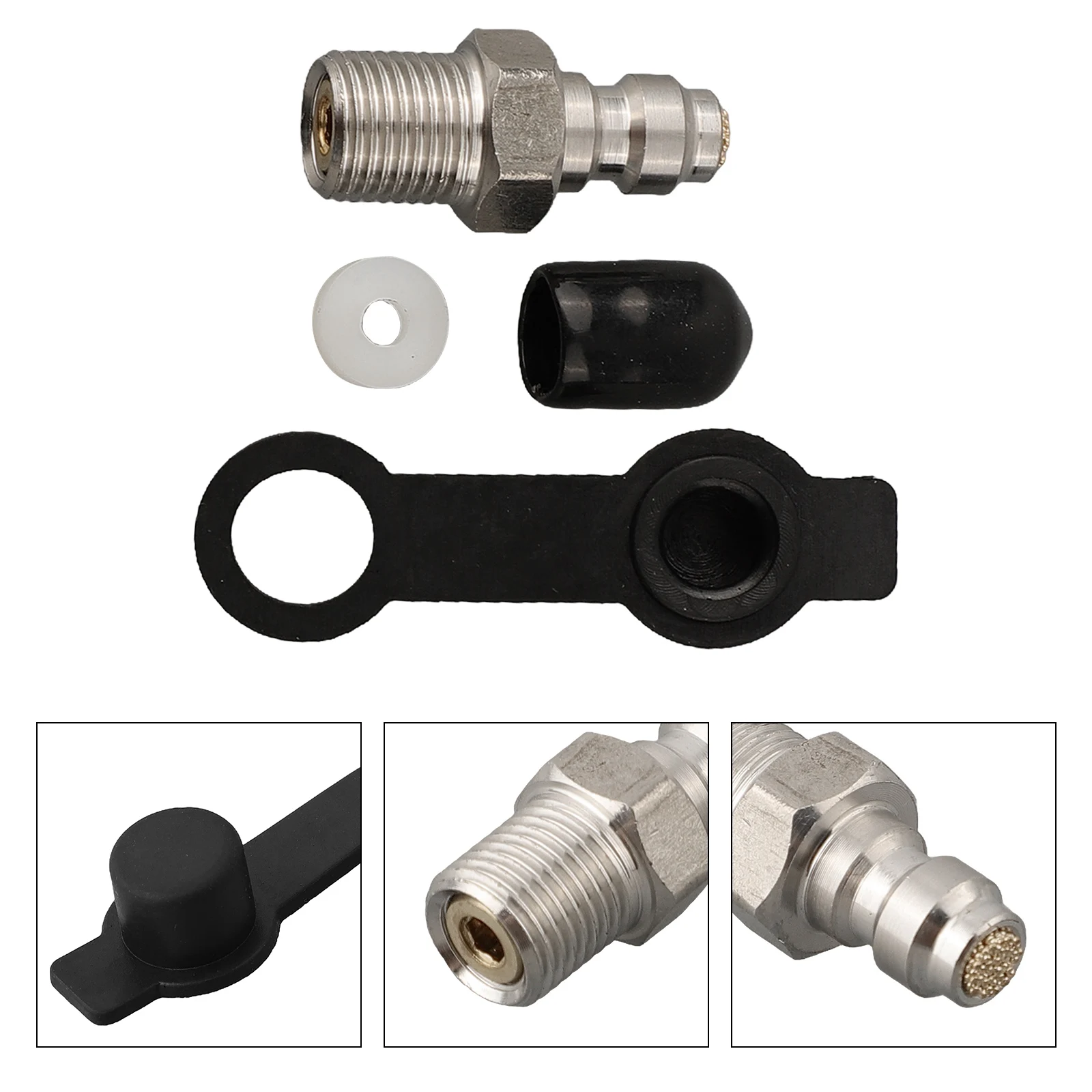 8MM M10x1 Adapter Stainless Steel Quick Coupler Convenient Dust Cap for durable Stainless Steel High-Quality Material