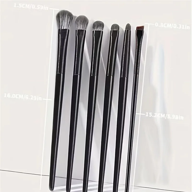 Ensemble de 6 pinceaux de maquillage pour les yeux, professionnels, doux, pour le contouring, les ombres à paupières, l'eye-liner, les sourcils, outils de maquillage de beauté