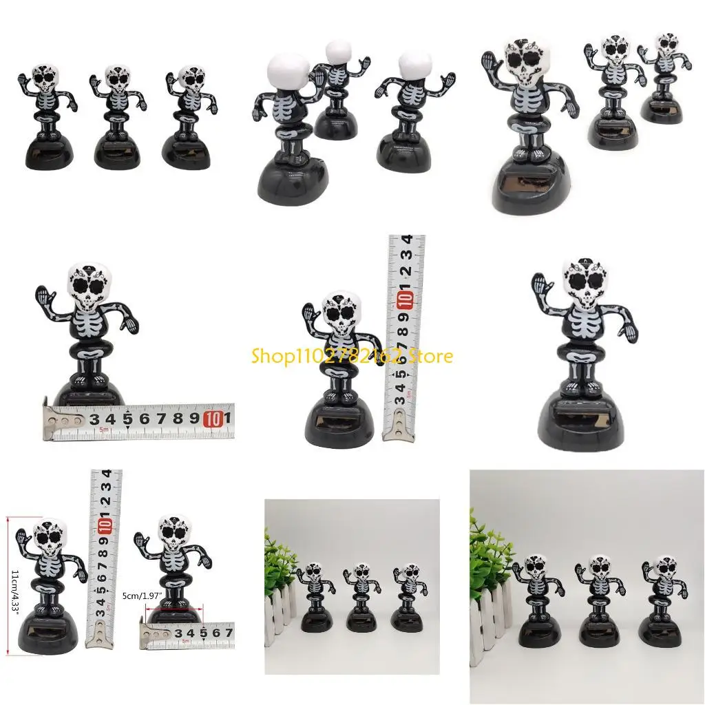 

547B Funny Skeleton Car Dashboard Decoration Office Cab Accessories Interior Decoration Halloween Dancing Figure Toy