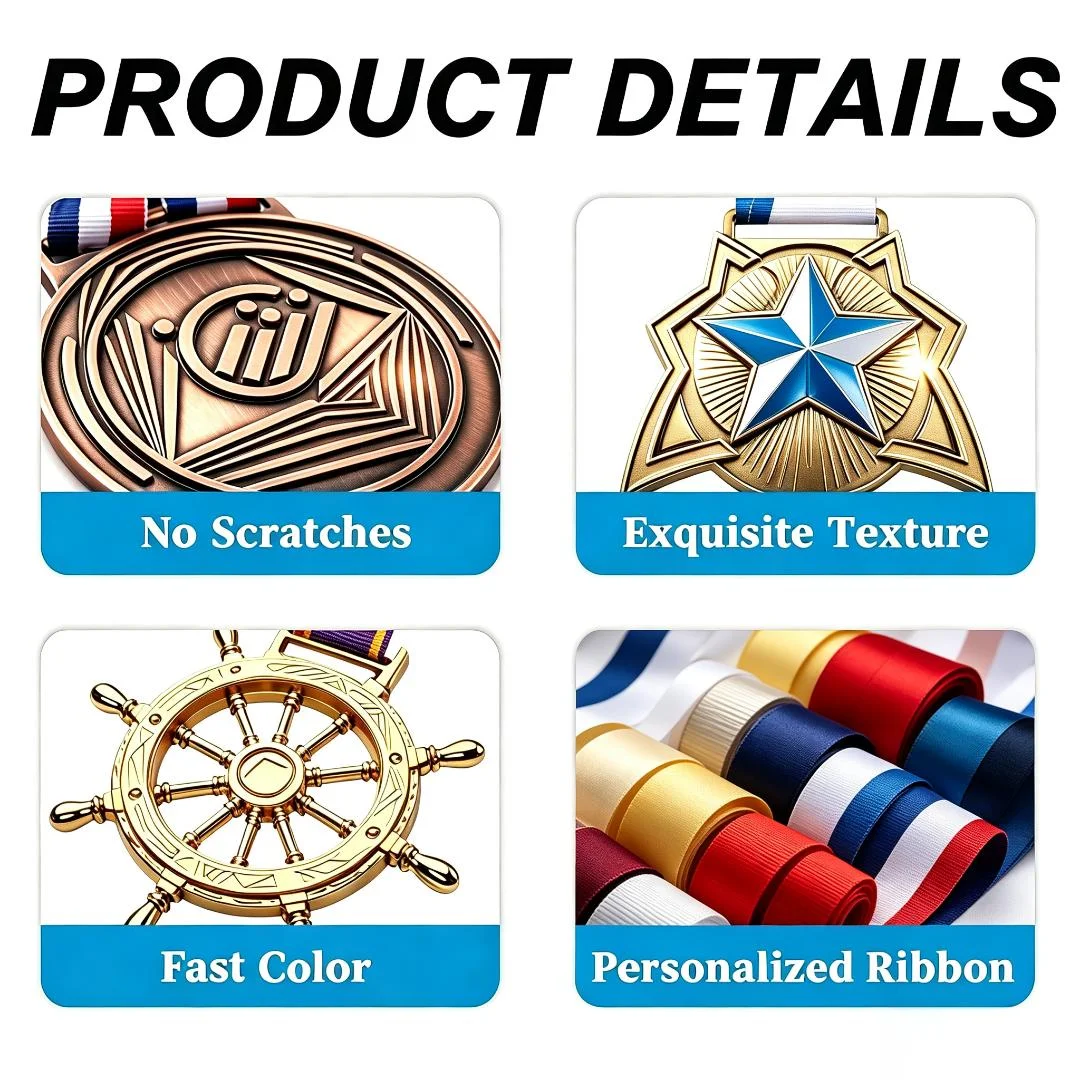 Custom Medallion Custom Sports Medals Football Baseball 10K Running Tournament Finisher Metal Award Souvenir Medallion