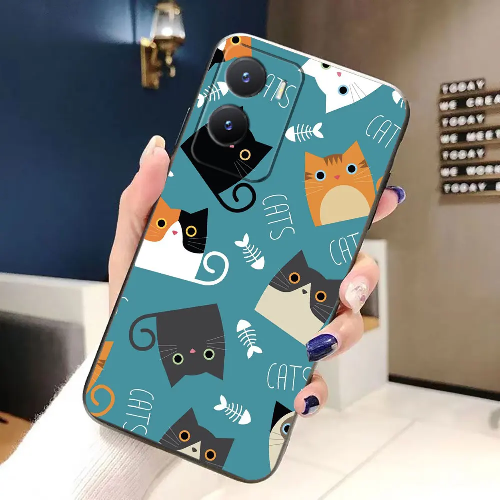 

Cartoon Funny Cat Pattern Phone Case For VIVO Y02 Y04 Y17 Y19 Y20 Y21 Y22S Y28 Y29 Y35 Y36 Y39 Y50 Y51 Y72 Y76 Y77 Y78 Y100 Case