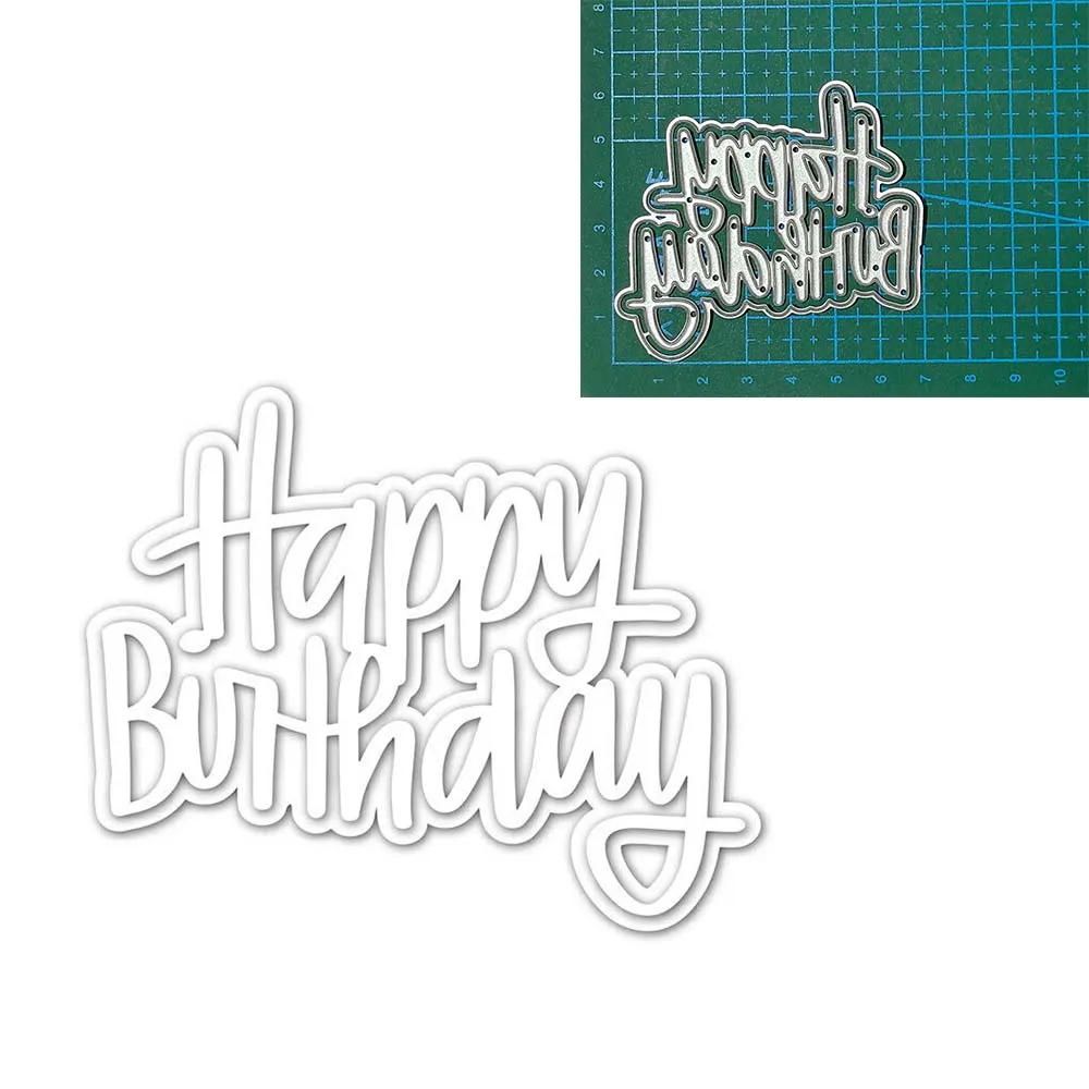 happy birthday etal cutting dies mold Scrapbooking decoration paper craft knife mould blade punch template Embossing stencils