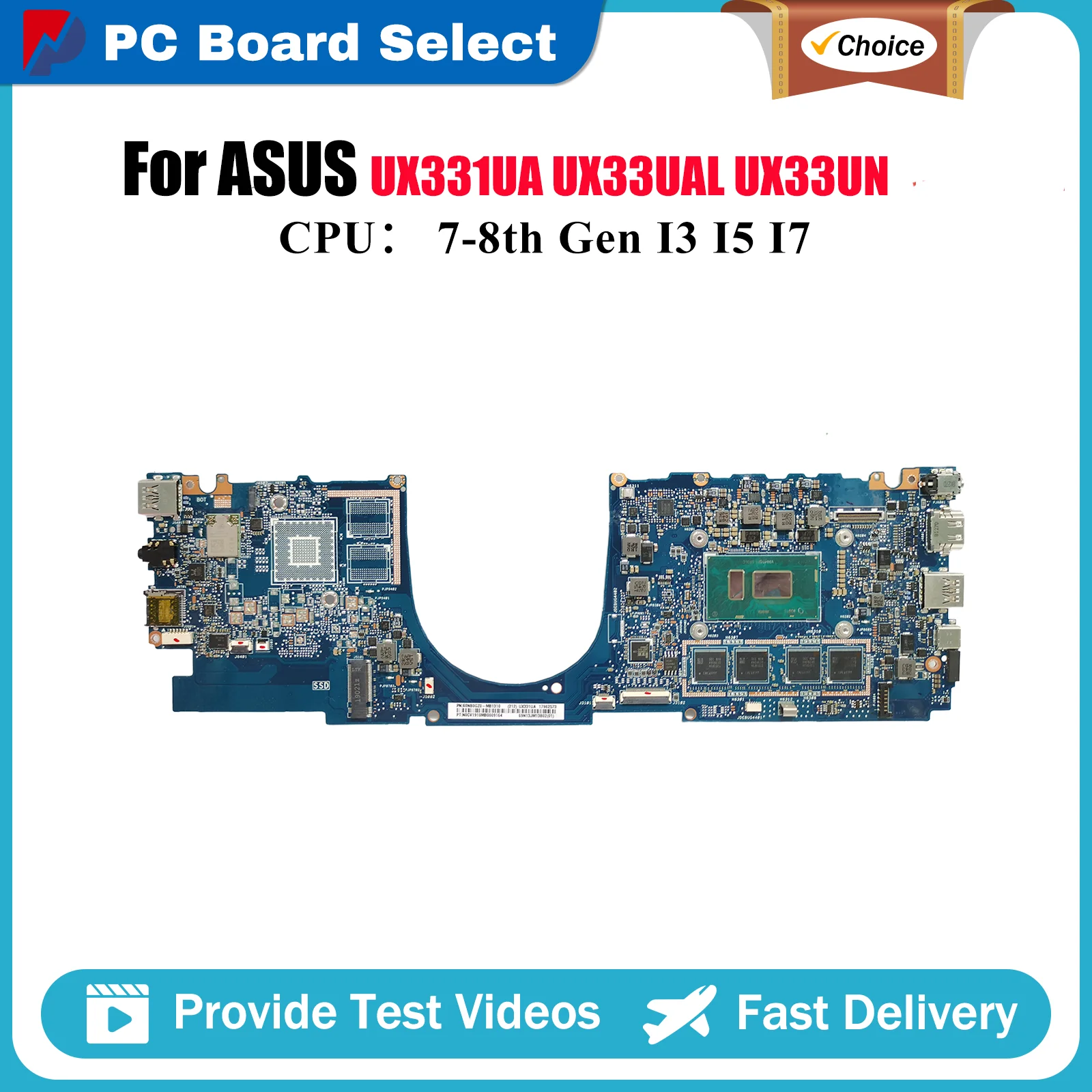 

UX331UA Материнская плата для ноутбука ASUS ZenBook UX33UN BX331U UX33UAL U3300U UX331 UX33UA Материнская плата с процессором I3 I5 I7 100% тест в порядке