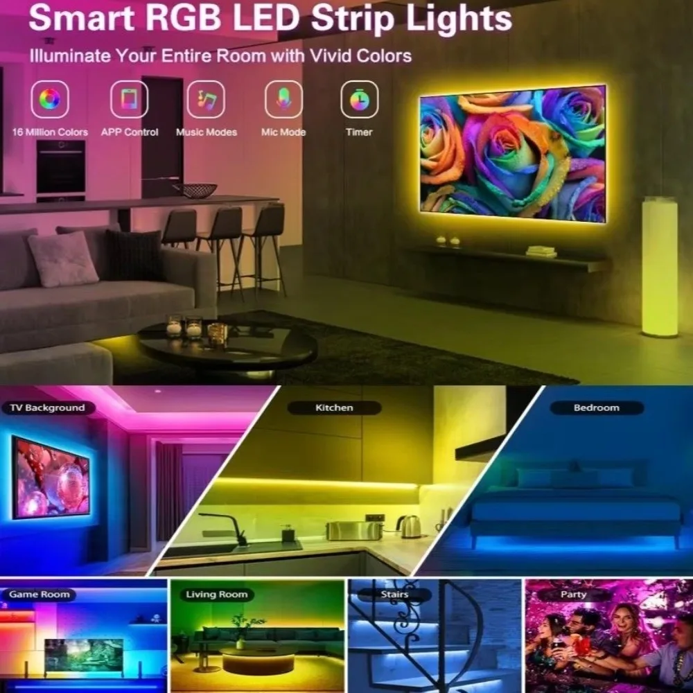 

Самоклеящиеся умные светодиодные ленты для киберспорта, окружающее освещение, осветительные инструменты, гибкая лента, лампа USB, домашний декор