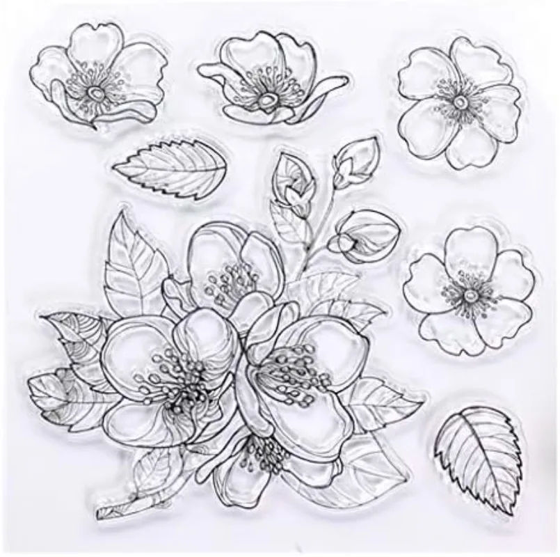 Flowers Clear Stamps for Card Making Decoration and DIY Scrapbooking