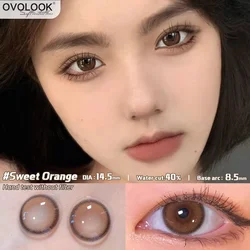OVOLOOK-2PCS/PAIR 10 Colors Contatct Lenses for Eyes Super Beauty Color Lens Eyes for Myopia Natural Pupils Lenses Yearly Use